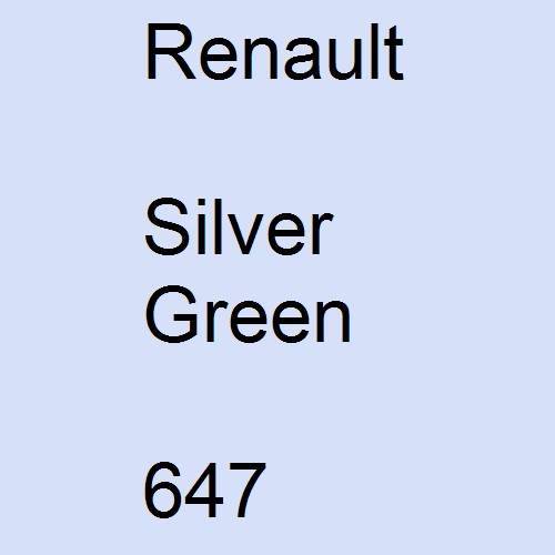 Renault, Silver Green, 647.